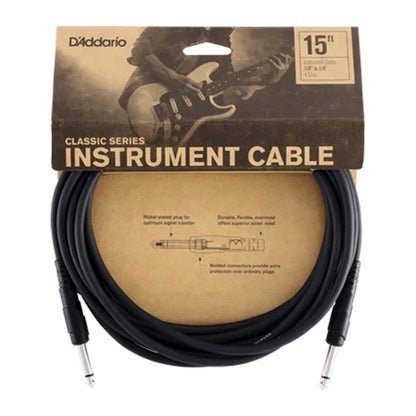 D'ADDARIO PW-CGT-15 Câble d'instrument de la série Classic droit vers droit TS 1/4 po - 15 pi