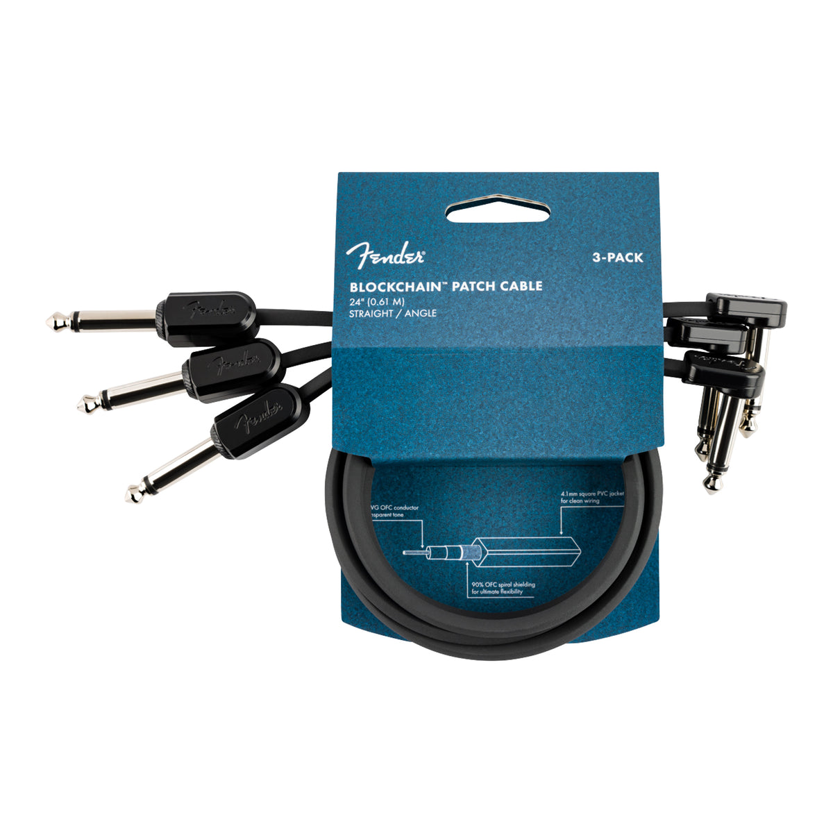 FENDER Blockchain 24" Patch Cable - 3-Pack - Straight/Angle