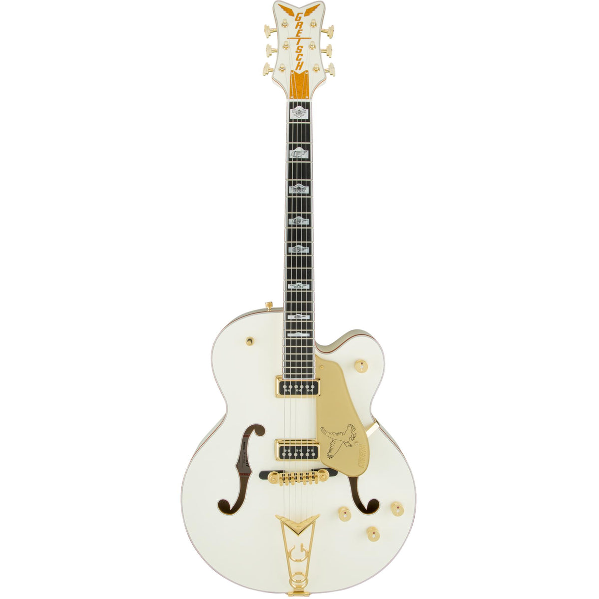 GRETSCH G6136-55 Vintage Select Edition '55 Falcon Hollow Body with Cadillac Tailpiece, TV Jones®, Solid Spruce Top, Vintage White, Lacquer