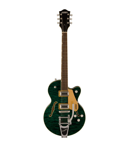 Gretsch Electromatic Center Block Jr. G5655T-QM en érable pommelé à bloc central, simple pan coupé et cordier Bigsby fini Mariana