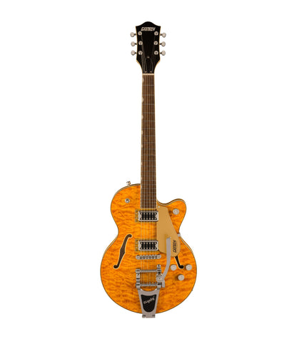 Gretsch Electromatic Center Block Jr. G5655T-QM en érable pommelé à bloc central, simple pan coupé et cordier Bigsby fini Speyside