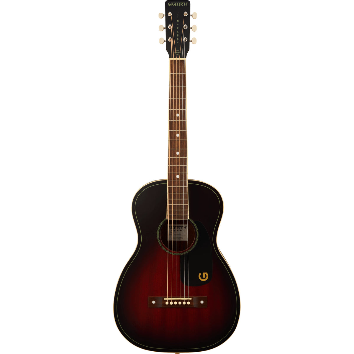 Gretsch Jim Dandy Parlor, Walnut Fingerboard, Black Pickguard, Deep Cherry Burst