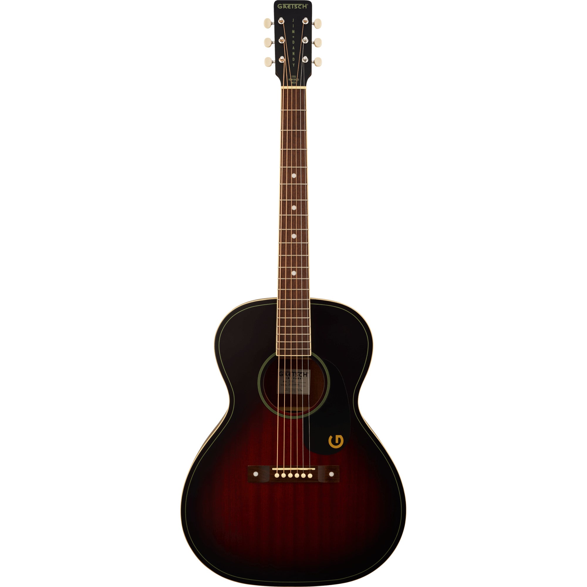 Gretsch Jim Dandy Concert, Walnut Fingerboard, Black Pickguard, Deep Cherry Burst