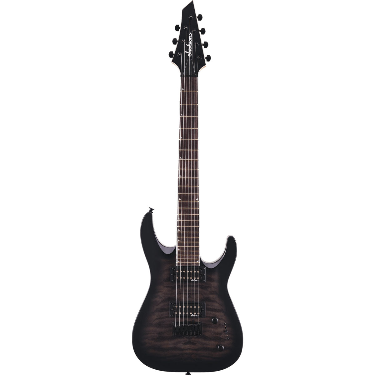 Jackson JS Series Dinky Arch Top JS22Q-7 DKA HT, Amaranth Fingerboard - Transparent Black Burst