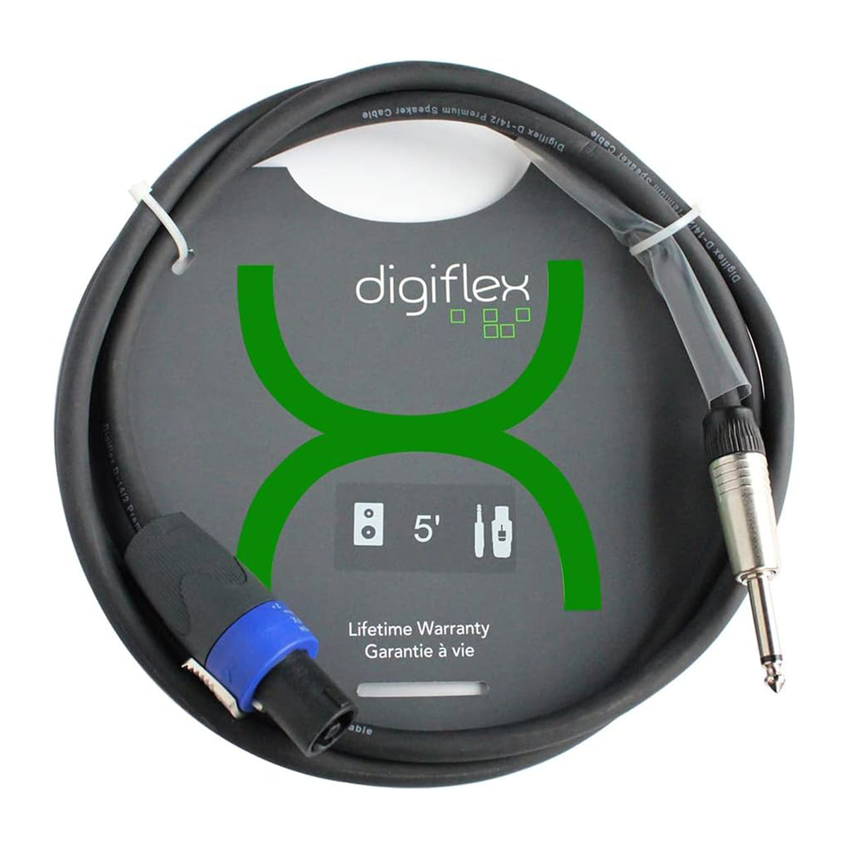 DIGIFLEX NLSPN4-14/2-5 1/4" TS jumboPLUG Straight-to-speakON Speaker Cable - 5'
