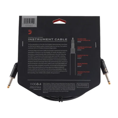 D'ADDARIO PW-AMSG-15 American Stage Câble d'instrument droit vers droit TS 1/4 po - 15 pi