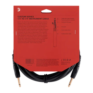 D'ADDARIO PW-G-20 Custom Series 1/4" TS Straight-to-Straight Instrument Cable - 20'