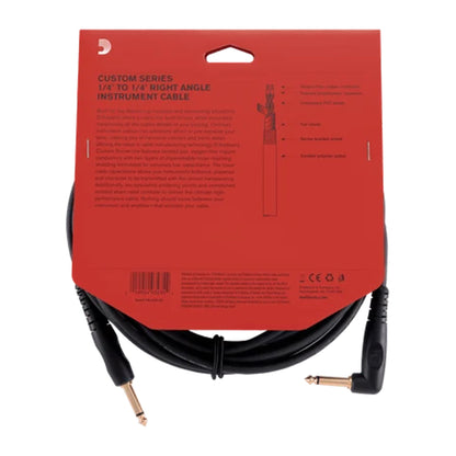 D'ADDARIO PW-GRA-20 Câble d'instrument de la série Custom droit vers coudé TS 1/4 po - 20 pi