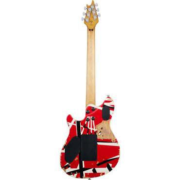 EVH Limited Edition Wolfgang Special Striped Series, Ebony Fingerboard, Red, Black, and White, Aged
