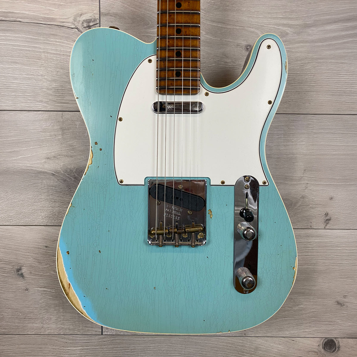 FENDER Custom Shop S6 American Custom Relic-Style Telecaster Maple Neck - Aged Daphne Blue