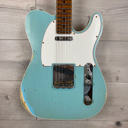 FENDER Custom Shop S6 American Custom Relic-Style Telecaster Maple Neck - Aged Daphne Blue