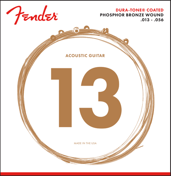 Fender 860M Phosphor Bronze Dura-Tone® Coated 13-56 Acoustic Strings