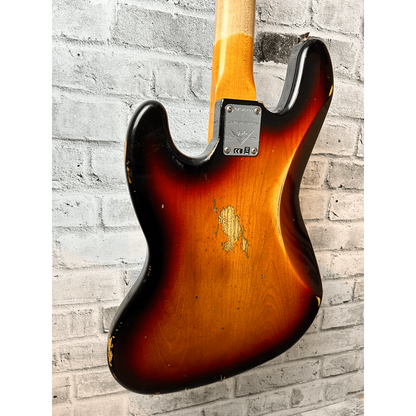Fender Custom Shop Limited Edition Custom Jazz Bass Heavy Relic, Round-Lam Rosewood Fingerboard, Faded Aged 3-Color Sunburst