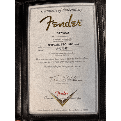 Fender Custom Shop 1950 Double Esquire® Journeyman Relic®, 1-Piece Rift Sawn Maple Neck, Nocaster® Blonde