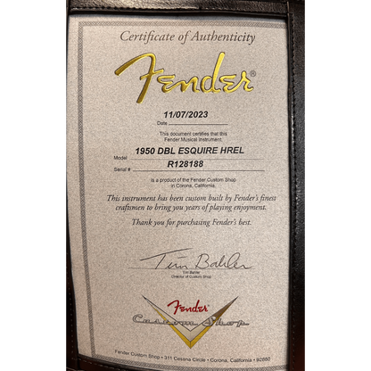 Fender Custom Shop 1950 Double Esquire Heavy Relic, 1-Piece Rift Sawn Maple Neck, Aged Nocaster Blonde