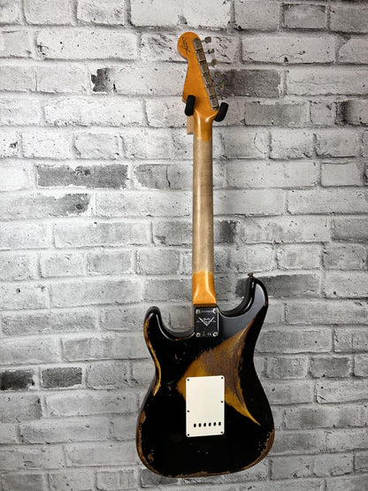 Fender Custom Shop 1960 Stratocaster Heavy Relic, Rosewood Fingerboard, Aged Black over 3-Color Sunburst