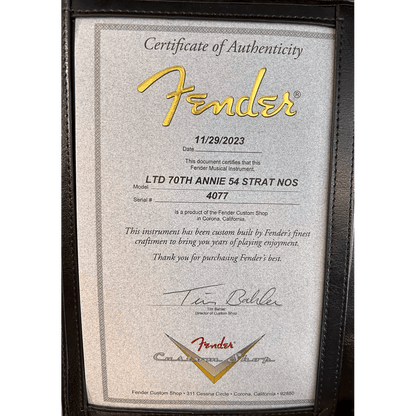 Fender Custom Shop Limited Edition 70th Anniversary 1954 Stratocaster NOS, Wide-Fade 2-Color Sunburst
