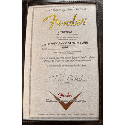 Fender Custom Shop Limited Edition 70th Anniversary 1954 Stratocaster Journeyman Relic, Wide-Fade 2-Color Sunburst