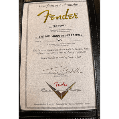 Fender Custom Shop Limited Edition 70th Anniversary 1954 Stratocaster Heavy Relic, Wide-Fade 2-Color Sunburst