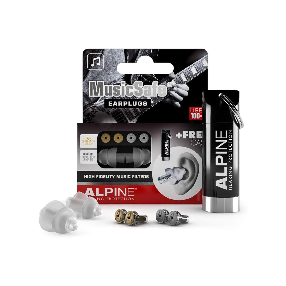 ALPINE MusicSafe High Fidelity Music Ear Plugs for Noise Reduction - 2 Interchangeable Filter Sets