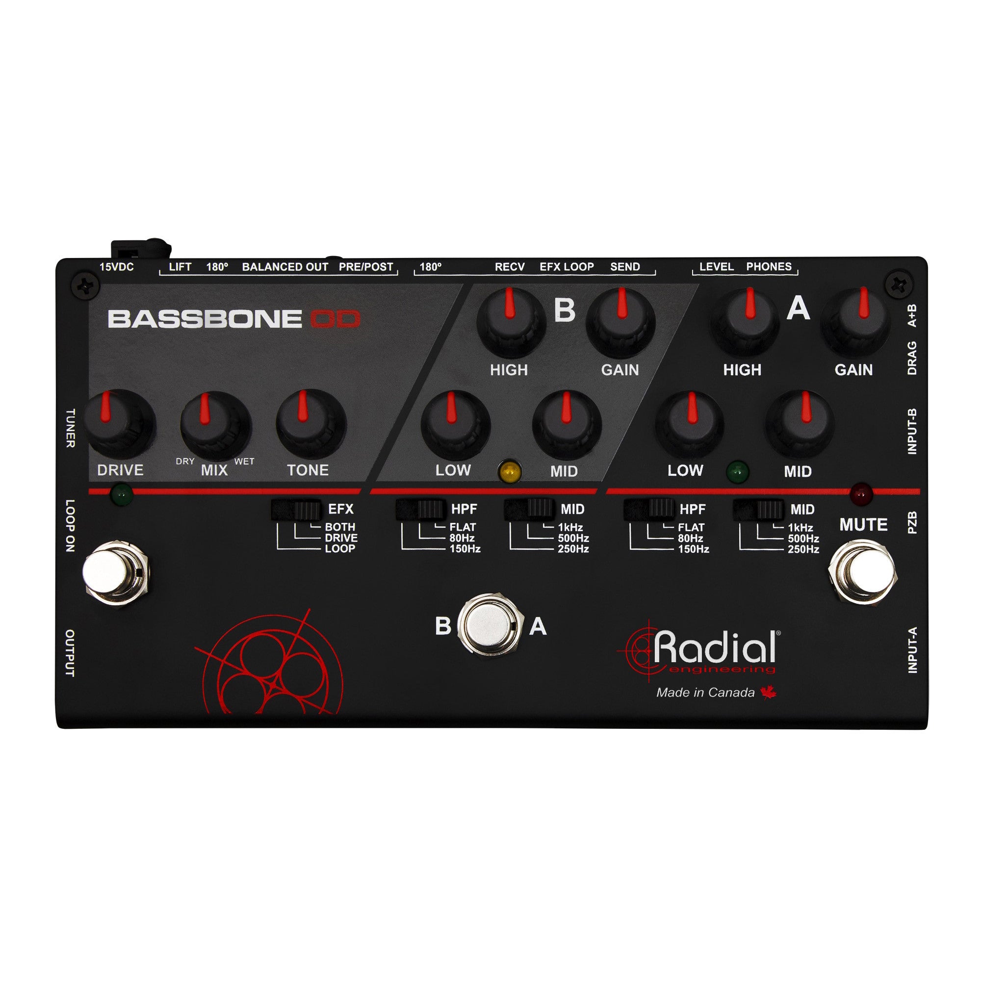 RADIAL Bassbone OD Bass Preamp & Overdrive