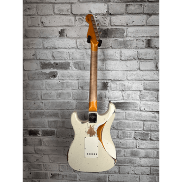 Fender Custom Shop 1960 Stratocaster Heavy Relic, Rosewood Fingerboard, Aged Olympic White over 3-Color Sunburst