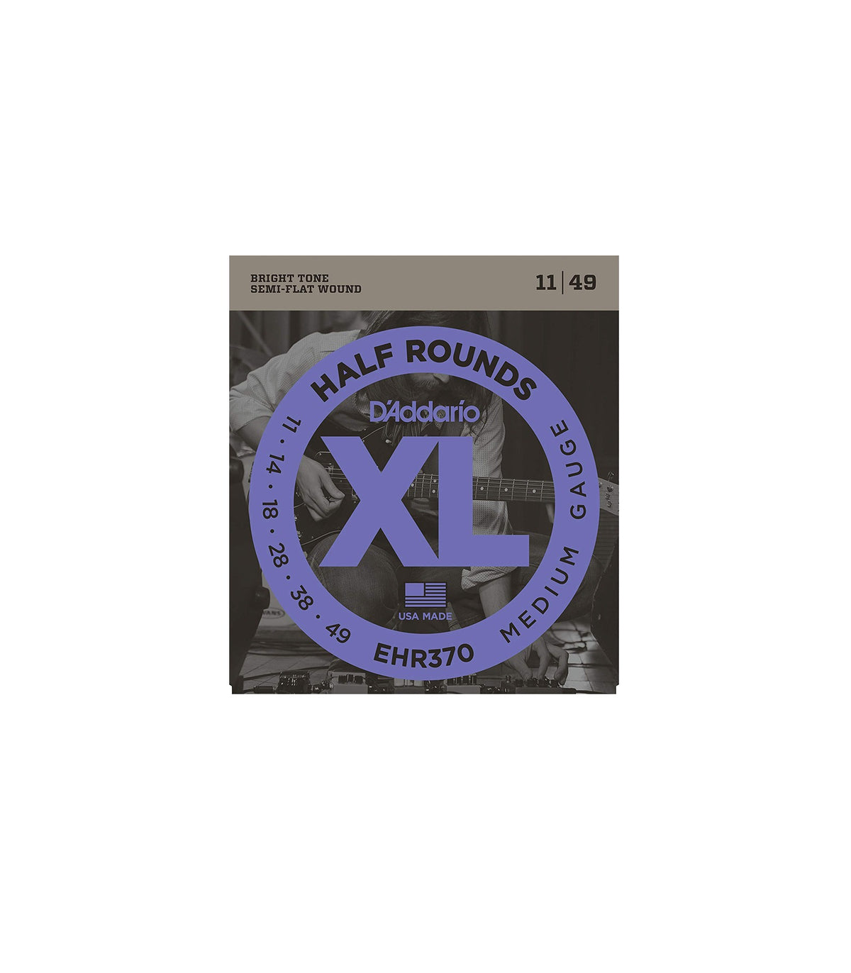 D'Addario EHR370 Half Rounds Electric Guitar Strings Medium Gauge (11-49)