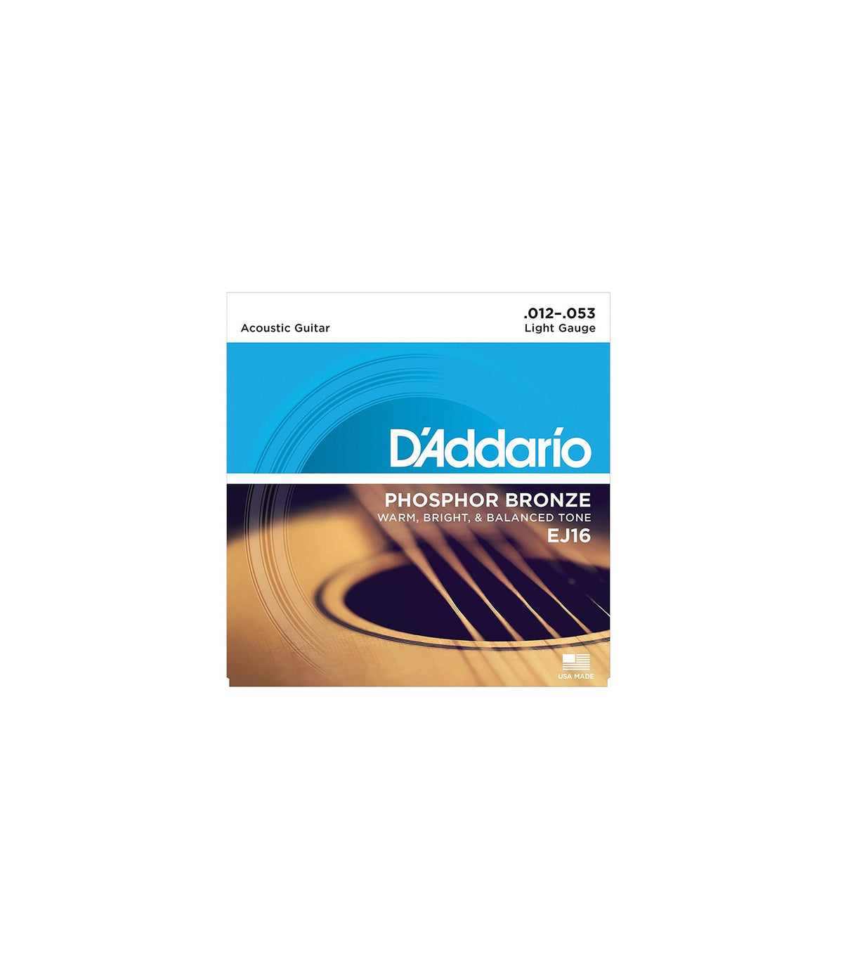 D'Addario EJ16 Phosphor Bronze Acoustic Strings Light Gauge (12-53)
