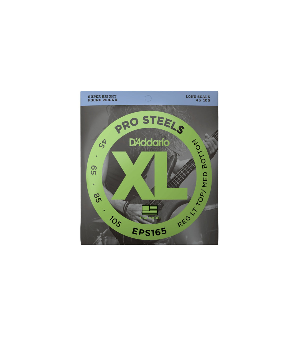 D'Addario EPS165 - ProSteels Long Scale Bass Strings Light Top/Medium Bottom Gauge (45-105)