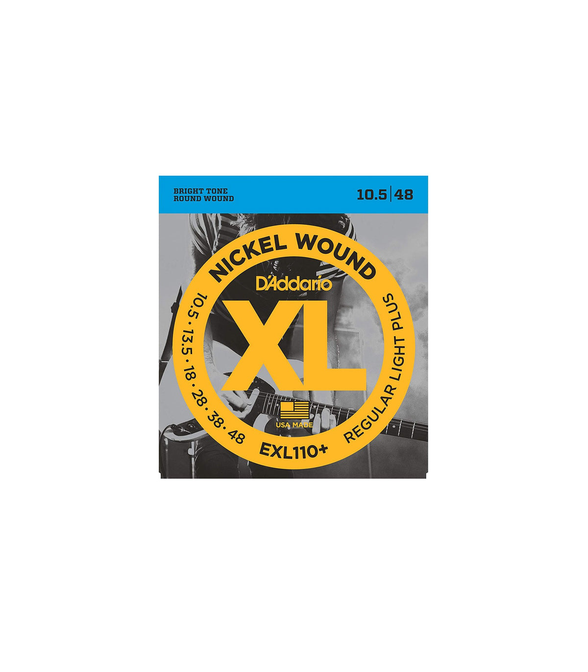 D'Addario EXL110+ Nickel Wound Electric Guitar Strings Regular Light Plus Gauge (10.5-48)