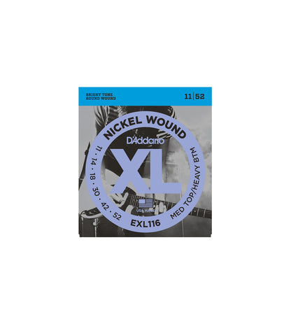 D'Addario EXL116 Nickel Wound Electric Guitar Strings Medium Top/Heavy Bottom Gauge (11-52)
