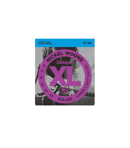 D'Addario EXL120 Nickel Wound Electric Guitar Strings Super Light Gauge (9-42)