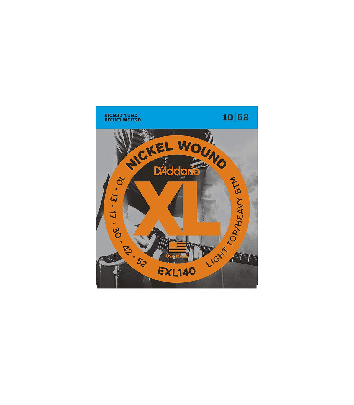 D'Addario EXL140 Nickel Wound Electric Guitar Strings Light Top/Heavy Bottom Gauge (10-52)