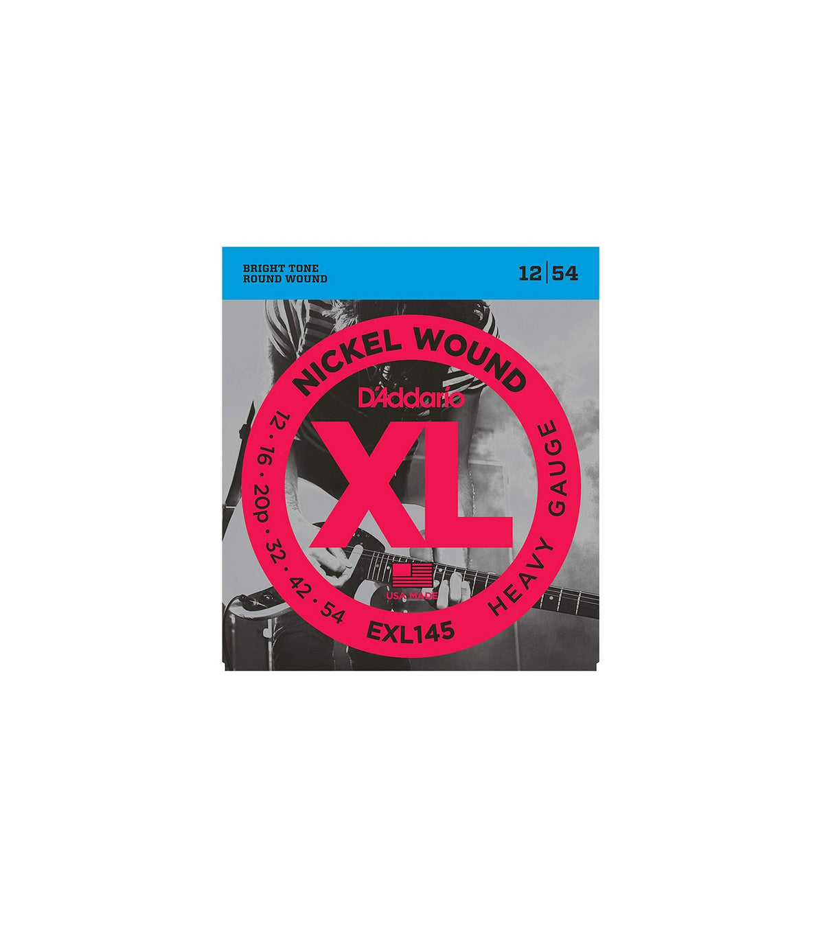D'Addario EXL145 Nickel Wound Electric Guitar Strings Heavy Gauge (12-54)