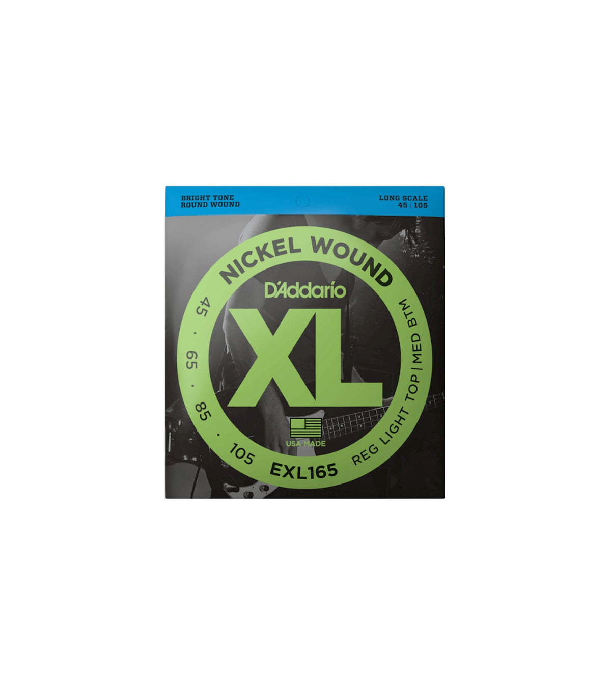 D'Addario EXL165 - Nickel Wound Long Scale Bass Strings Light Top/Medium Bottom Gauge (45-105)
