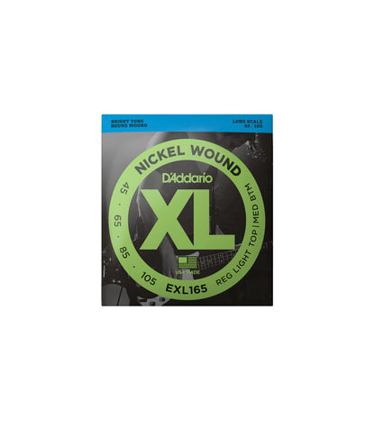 D'Addario EXL165 - Nickel Wound Long Scale Bass Strings Light Top/Medium Bottom Gauge (45-105)
