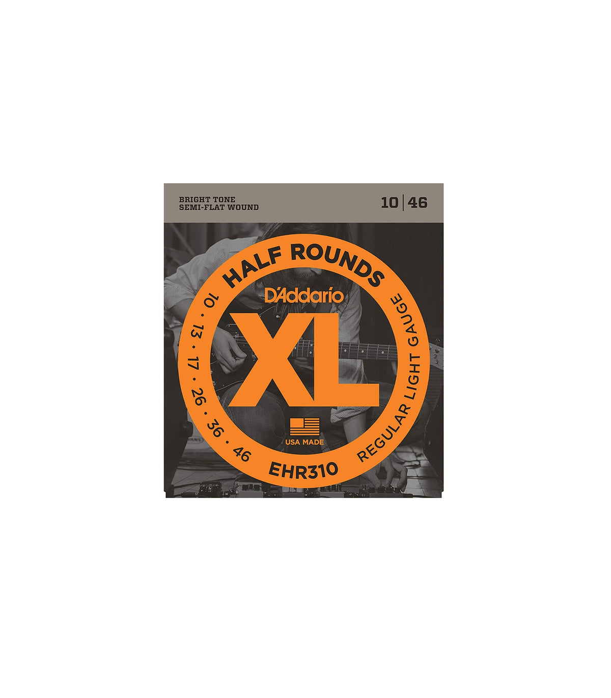 D'Addario EHR310 Half Rounds Electric Guitar Strings Regular Light Gauge (10-46)