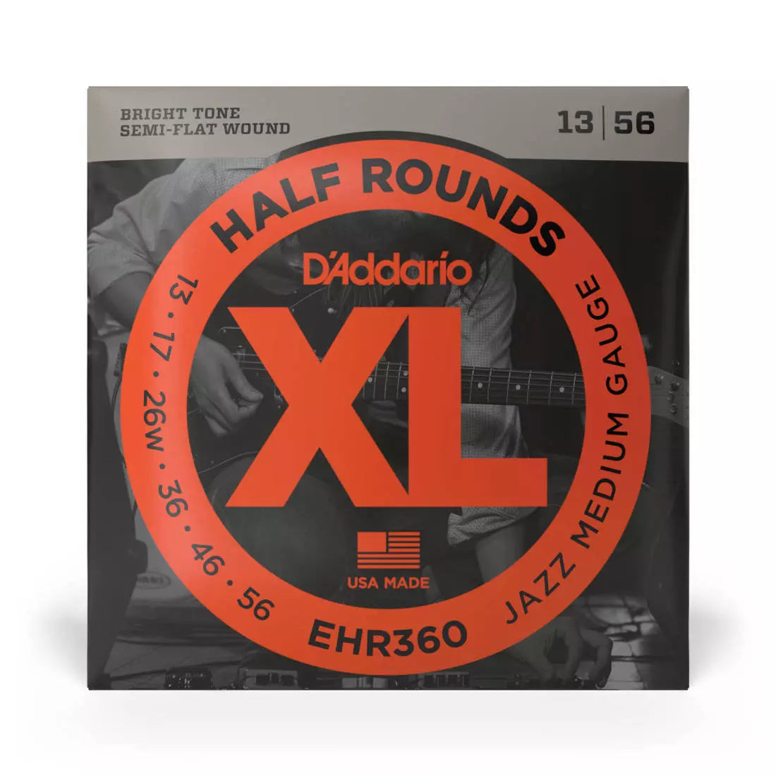 D'Addario EHR360 - Half Rounds JAZZ MEDIUM 13-56