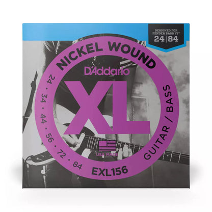 D'Addario Nickel Wound Fender Bass VI Strings, 24-84