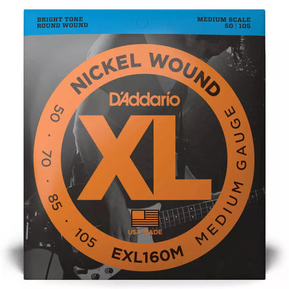 D'Addario EXL160M - Nickel Round Wound MEDIUM SCALE 50-105