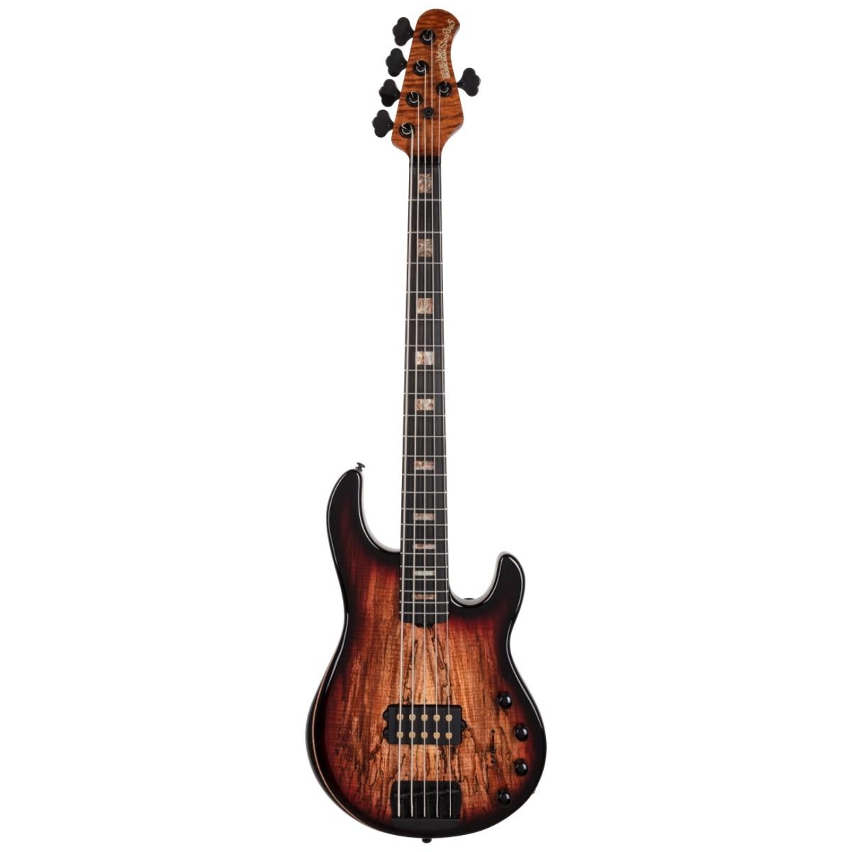 Ernie Ball Music Man 35th Anniversary StingRay5 H Bass Guitar, Roasted Flame Maple/Ebony - Spalted Sunburst