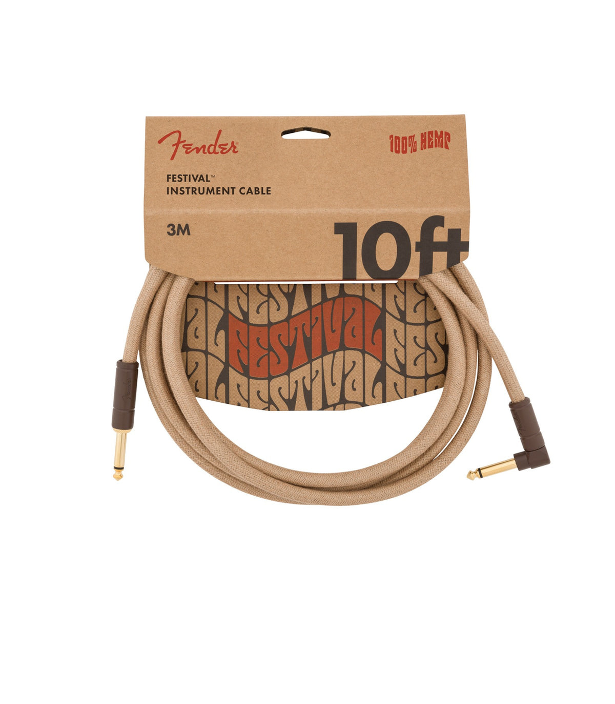 Fender Festival Instrument Cable – Pure Hemp – Natural – 10 Ft.