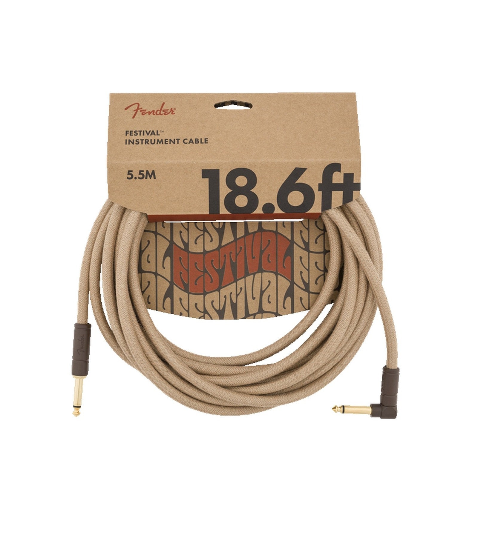 Fender Festival Instrument Cable - Pure Hemp - Natural - 18.6 Ft.