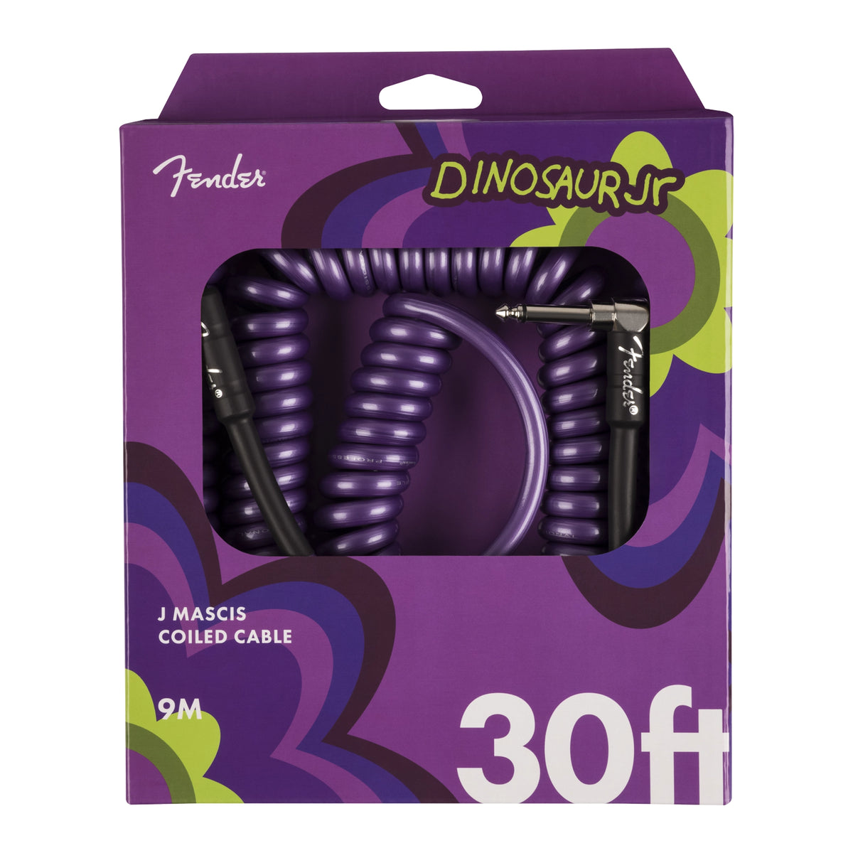 Fender  J Mascis Coiled Instrument Cable, 30' - Dinosaur JR