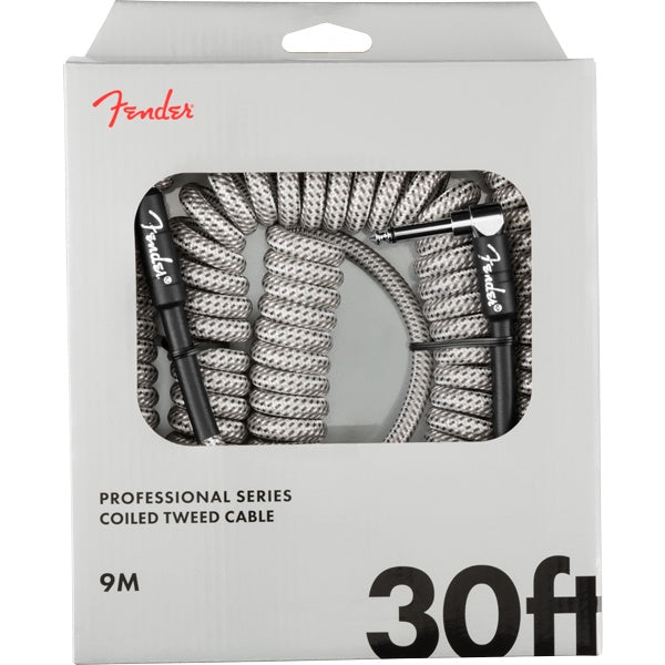 Fender Professional Coil Cable, 30' - White Tweed