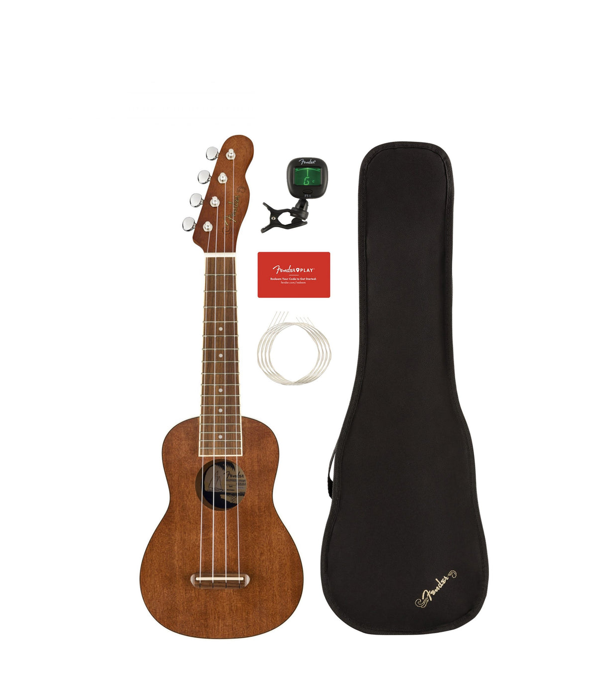 Fender Seaside Soprano Ukulele Pack Naturel