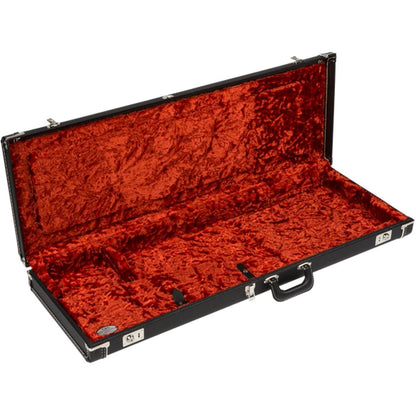 Fender G&G Deluxe Strat®/Tele® Hardshell Case, Black with Orange Plush Interior, Fender® Amp Logo