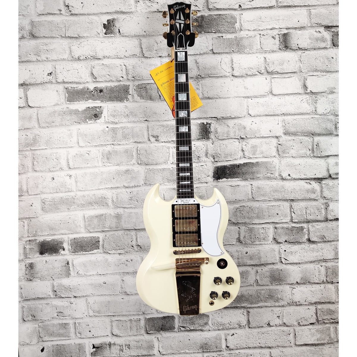 Gibson 1963 Les Paul Custom SG VOS Reissue w/ 3-Pickups, Ebony Fretboard and Maestro Trem - Classic White