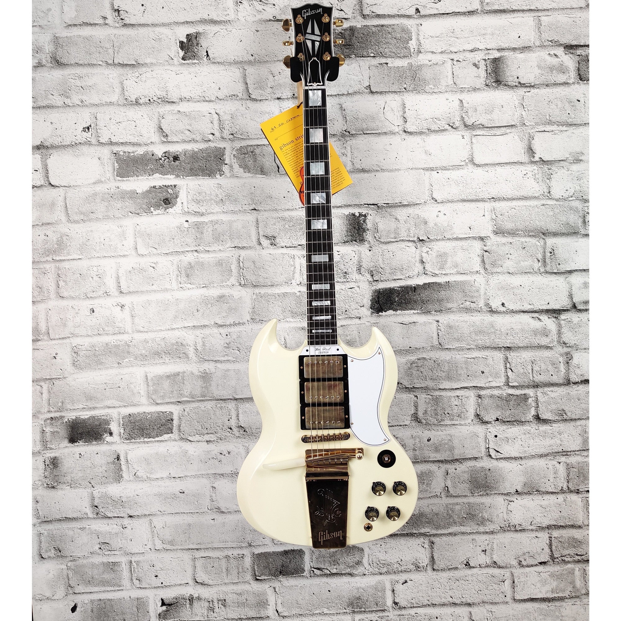 Gibson 1963 Les Paul Custom SG VOS Reissue w/ 3-Pickups, Ebony Fretboard and Maestro Trem - Classic White