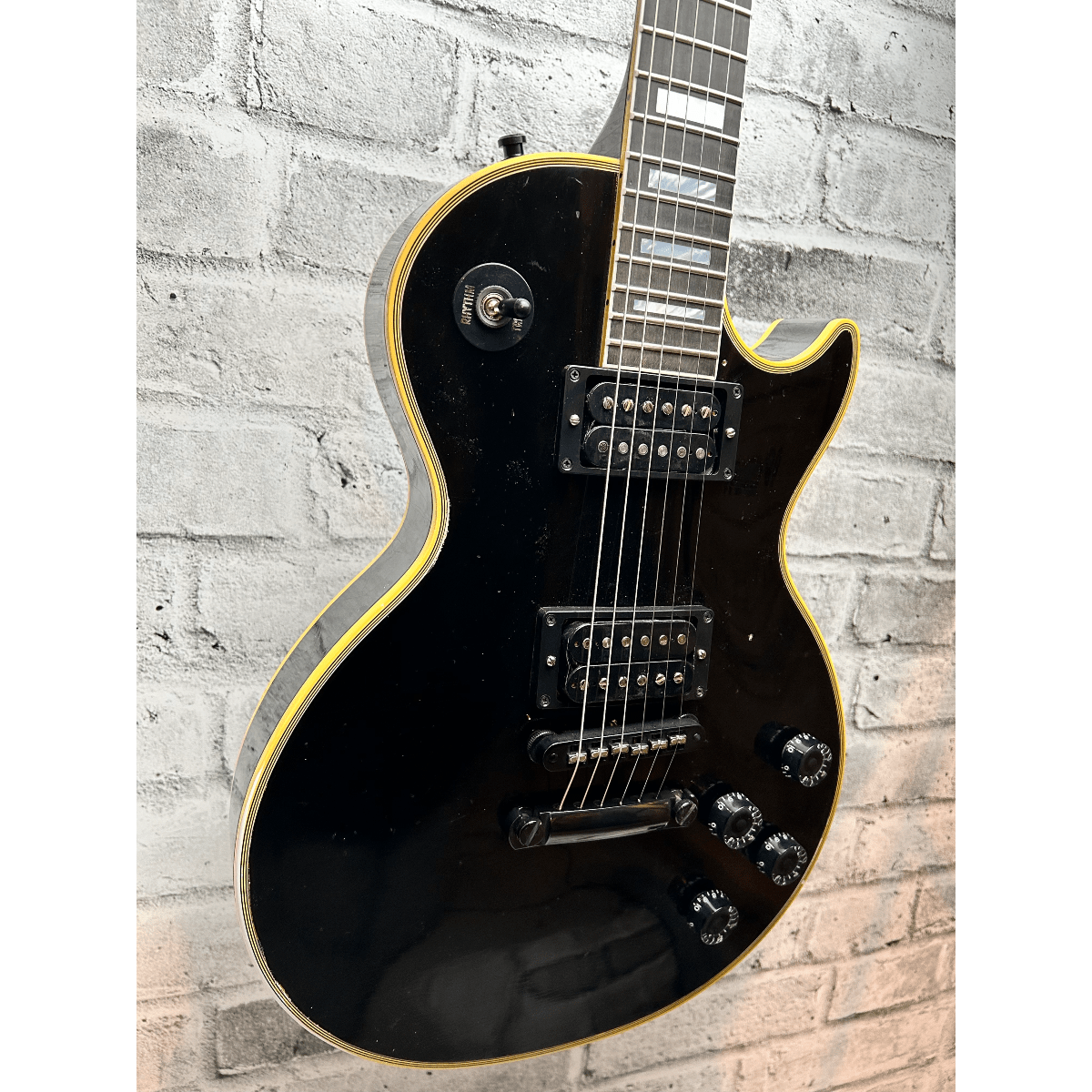 GIBSON Les Paul Custom Ebony Murphy Lab Aged Black Chrome